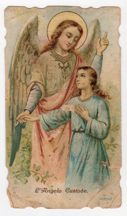 画像1: 【子供の守護の天使】【1902年】イタリア・アンティーク＆ヴィンテージホーリーカード