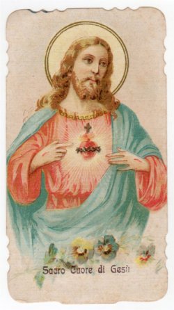 画像1: 【イエスキリストの聖なる御心】イタリア・アンティーク＆ヴィンテージホーリーカード