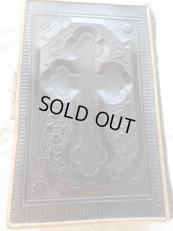 画像6: 【黒ベークライト十字架装飾】【黒蛇腹風革背表紙】【レオ13世時代】ドイツ・アンティーク＆ヴィンテージ聖品