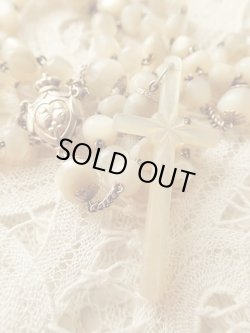 画像3: 【マザーオブパール中珠と飾り冠つき大珠】【立体センターメダイ聖母とイエスの御心】フランス・アンティーク＆ヴィンテージロザリオ