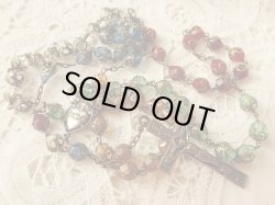 画像8: 【花座付5色チェコカットガラス大珠】【イエスの御心センターメダイ】イタリア・アンティーク＆ヴィンテージロザリオ