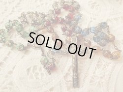 画像4: 【花座付5色チェコカットガラス大珠】【イエスの御心センターメダイ】イタリア・アンティーク＆ヴィンテージロザリオ