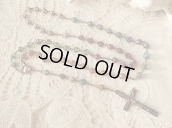 画像3: 【花座付5色チェコカットガラス大珠】【イエスの御心センターメダイ】イタリア・アンティーク＆ヴィンテージロザリオ