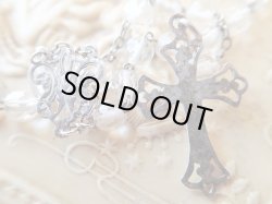 画像5: 【透明カットガラス珠】【シルバー透かしクロスフルーリーとセンターメダイ】フランス・アンティーク＆ヴィンテージロザリオ