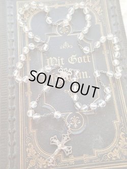 画像2: 【透明カットガラス珠】【シルバー透かしクロスフルーリーとセンターメダイ】フランス・アンティーク＆ヴィンテージロザリオ