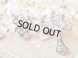 画像4: 【透明カットガラス珠】【シルバー透かしクロスフルーリーとセンターメダイ】フランス・アンティーク＆ヴィンテージロザリオ