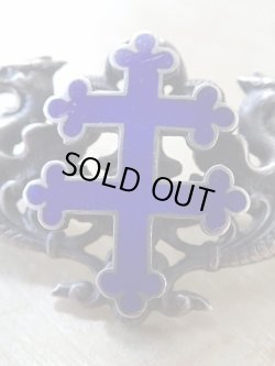 画像7: 【ブルーエナメルロレーヌ十字とグリフォンブローチ】フランス・アンティーク＆ヴィンテージ聖品