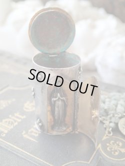 画像3: 【隠し扉聖像付ケース】【ノートルダム頭文字蓋フルールドリス文様】【ロザリオとセット】フランス・アンティーク＆ヴィンテージ聖品