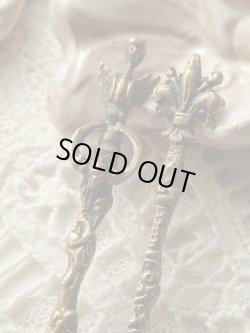 画像3: 【真鍮製フルーツピック2本セット】【ハルピュイアと伊百合紋章】イタリア・アンティーク＆ヴィンテージ品