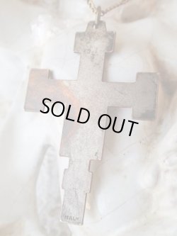 画像4: 【ロシア十字イコンスタイル】【イエスキリスト磔刑クロス型メダイ】【聖母と使徒ヨハネ】イタリア・アンティーク＆ヴィンテージメダイ