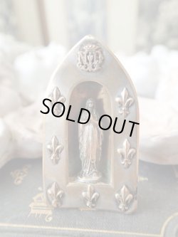 画像2: 【携帯用小祭壇】【フルールドリス文様ルルドの聖母】フランス・アンティーク＆ヴィンテージ聖品