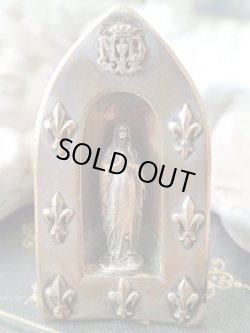 画像6: 【携帯用小祭壇】【フルールドリス文様ルルドの聖母】フランス・アンティーク＆ヴィンテージ聖品