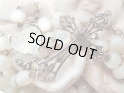 画像7: 【白蝶貝大珠】【シルバー】【透かしクロスとアールヌーヴォー装飾センターメダイ】フランス・アンティーク＆ヴィンテージロザリオ