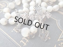 画像8: 【白蝶貝大珠】【シルバー】【透かしクロスとアールヌーヴォー装飾センターメダイ】フランス・アンティーク＆ヴィンテージロザリオ