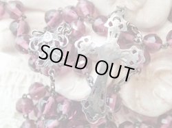 画像9: 【濃アメジストカラーカットガラス珠】【シルバー】【天使と透かしセンターメダイ】フランス・アンティーク＆ヴィンテージロザリオ