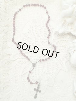 画像7: 【濃アメジストカラーカットガラス珠】【シルバー】【天使と透かしセンターメダイ】フランス・アンティーク＆ヴィンテージロザリオ