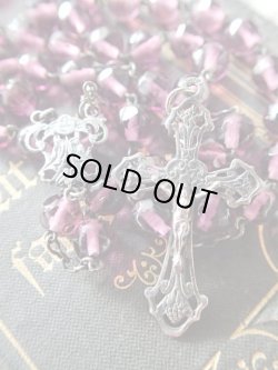 画像5: 【濃アメジストカラーカットガラス珠】【シルバー】【天使と透かしセンターメダイ】フランス・アンティーク＆ヴィンテージロザリオ