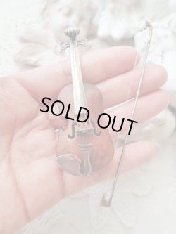 画像16: 【シルバー925と木製ミニチュア楽器】【バイオリンと弓】イタリア・アンティーク＆ヴィンテージ品