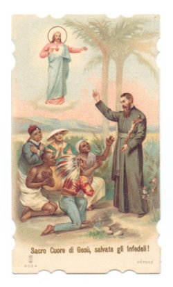 画像1: 【東方で布教する宣教師】【1914年】イタリア・ヴィンテージホーリーカード