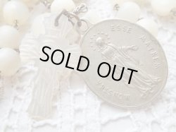 画像6: 【白蝶貝大珠】【白蝶貝レリーフ彫刻クロスと聖母無原罪の御宿り信心会メダイ】フランス・アンティーク＆ヴィンテージロザリオ