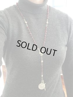 画像14: 【ザクロ色カットガラス珠＆薔薇珠】【透かしセンターメダイとポンマンの聖母メダイ＆クロス】フランス・アンティーク＆ヴィンテージロザリオ