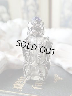 画像4: 【キューピッドと透かし細工】【ローズカットブルーガラス付蓋香水瓶】【パフュームボトル】フランス・アンティーク＆ヴィンテージ品