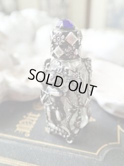 画像7: 【キューピッドと透かし細工】【ローズカットブルーガラス付蓋香水瓶】【パフュームボトル】フランス・アンティーク＆ヴィンテージ品