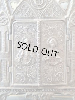 画像4: 【ゴシック聖堂ファサード風観音開き小祭壇スタンド】【イエスの御心聖母の御心】【ラゲの聖母】フランス・アンティーク＆ヴィンテージ聖品