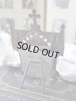 画像8: 【ゴシック聖堂ファサード風観音開き小祭壇スタンド】【イエスの御心聖母の御心】【ラゲの聖母】フランス・アンティーク＆ヴィンテージ聖品