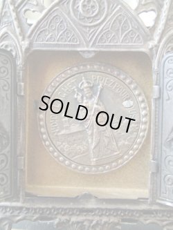 画像10: 【ゴシック聖堂ファサード風観音開き小祭壇スタンド】【イエスの御心聖母の御心】【ラゲの聖母】フランス・アンティーク＆ヴィンテージ聖品