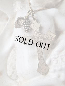 画像3: 【エルサレム葡萄の葉模様クロス】【葡萄の実型スライドメダイ】【2個セット】フランス・アンティーク＆ヴィンテージクロス