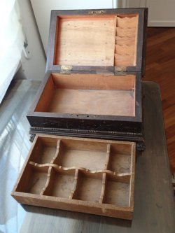 画像5: 【大型コレクション収納木製ボックス】【獣足とインタリオ彫刻】フランス・アンティーク＆ヴィンテージ品