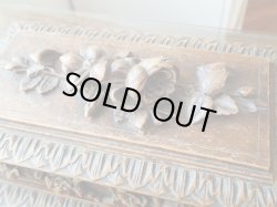 画像8: 【ブラックフォレストスタイル立体花彫刻木製ジュエリーボックス】【1900年初期】フランス・アンティーク＆ヴィンテージ品