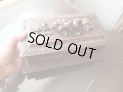 画像16: 【ブラックフォレストスタイル立体花彫刻木製ジュエリーボックス】【1900年初期】フランス・アンティーク＆ヴィンテージ品
