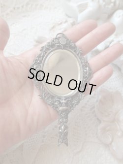 画像12: 【アンヌ・ド・ブルターニュ紋章王冠とエルミーヌ】【フルールドリスと花植物透かし細工手鏡】フランス・アンティーク＆ヴィンテージ品