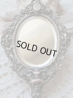 画像5: 【アンヌ・ド・ブルターニュ紋章王冠とエルミーヌ】【フルールドリスと花植物透かし細工手鏡】フランス・アンティーク＆ヴィンテージ品