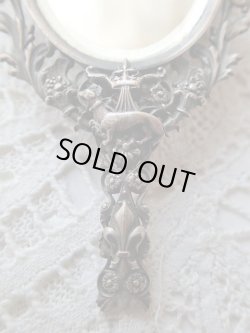 画像6: 【アンヌ・ド・ブルターニュ紋章王冠とエルミーヌ】【フルールドリスと花植物透かし細工手鏡】フランス・アンティーク＆ヴィンテージ品