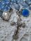 画像4: 【ブルーカットガラス珠シルバー製パーツ】【Karo作】【エナメルメダイ付き】フランス・アンティーク＆ヴィンテージロザリオ