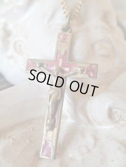 画像2: 【アールデコ調】【ワインレッドエナメルクルシフィクス】フランス・アンティーク＆ヴィンテージクロス