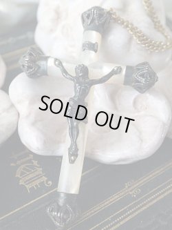 画像2: 【透かし王冠型先端飾りロザリオ用クロス】【白蝶貝とシルバー製パーツ】フランス・アンティーク＆ヴィンテージクロス
