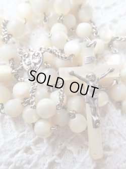 画像5: 【白蝶貝マザーオブパール中珠】【センターメダイとチェーンパーツ類シルバー製】フランス・アンティーク＆ヴィンテージロザリオ