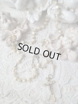 画像3: 【白蝶貝マザーオブパール中珠】【センターメダイとチェーンパーツ類シルバー製】フランス・アンティーク＆ヴィンテージロザリオ