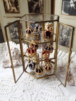 画像14: 【6角柱コレクションガラスキャビネット】【回転式】イタリア・アンティーク品