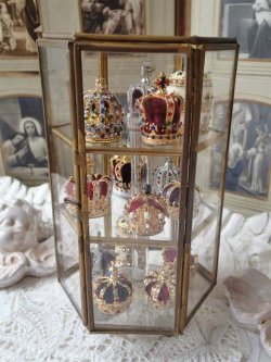 画像11: 【6角柱コレクションガラスキャビネット】【回転式】イタリア・アンティーク品