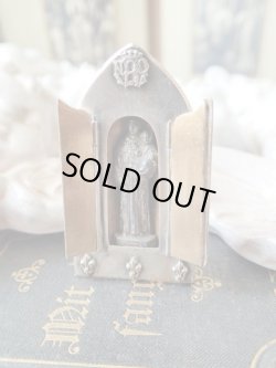 画像3: 【携帯用小祭壇スタンドミニ扉付】【フルールドリス文様】【聖アントニオ】フランス・アンティーク＆ヴィンテージ聖品