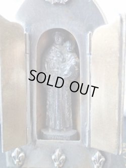 画像12: 【携帯用小祭壇スタンドミニ扉付】【フルールドリス文様】【聖アントニオ】フランス・アンティーク＆ヴィンテージ聖品