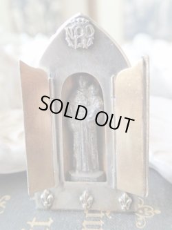 画像4: 【携帯用小祭壇スタンドミニ扉付】【フルールドリス文様】【聖アントニオ】フランス・アンティーク＆ヴィンテージ聖品