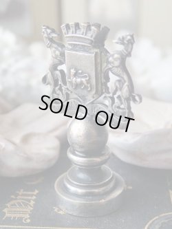 画像5: 【ウーEu紋章シーリングスタンプ】【グレイハウンドとライオン紋章の盾】フランス・アンティーク品