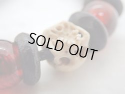 画像7: お問い合わせ品【題名未定】ボーンビーズと琥珀、海松、髑髏の数珠（仮）(untitled skulland bonebeads,amber,coral Juzu bracelet)