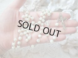 画像9: 【白蝶貝風乳白色ガラス珠】【透かしクロスフローリー】フランス・アンティーク＆ヴィンテージロザリオ